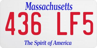 MA license plate 436LF5