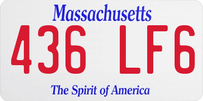 MA license plate 436LF6