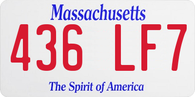 MA license plate 436LF7
