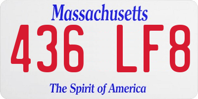 MA license plate 436LF8