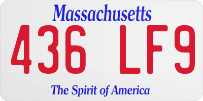 MA license plate 436LF9