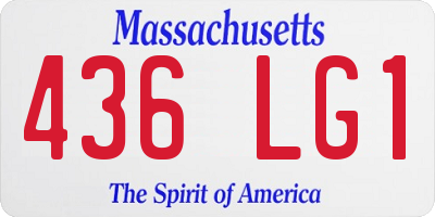 MA license plate 436LG1