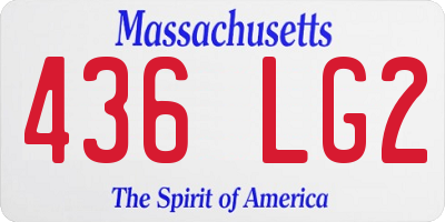 MA license plate 436LG2