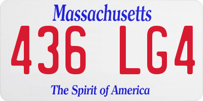 MA license plate 436LG4