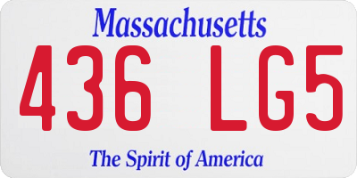 MA license plate 436LG5