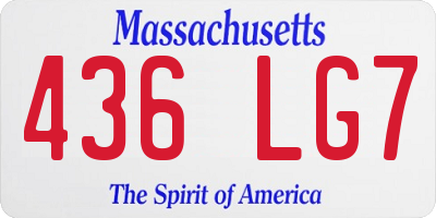 MA license plate 436LG7