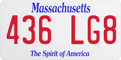 MA license plate 436LG8