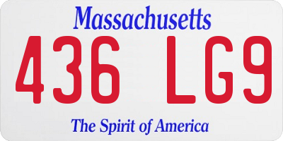 MA license plate 436LG9