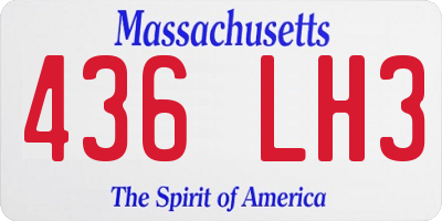 MA license plate 436LH3