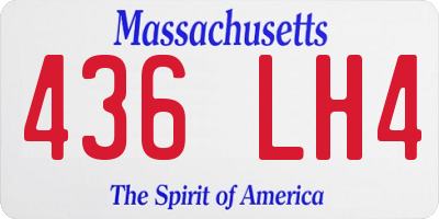 MA license plate 436LH4