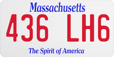 MA license plate 436LH6