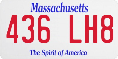 MA license plate 436LH8