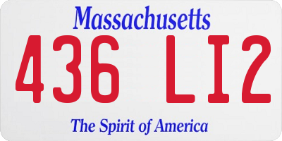 MA license plate 436LI2