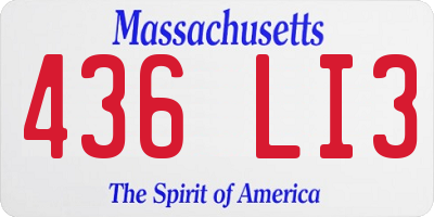 MA license plate 436LI3