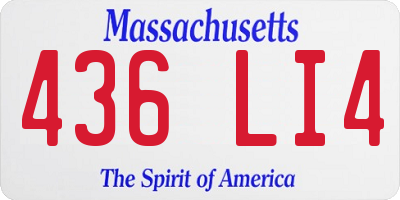 MA license plate 436LI4