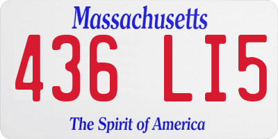 MA license plate 436LI5