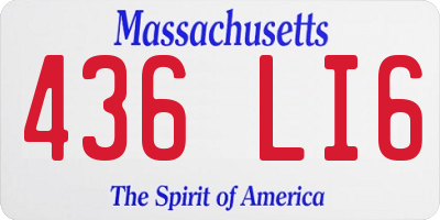 MA license plate 436LI6