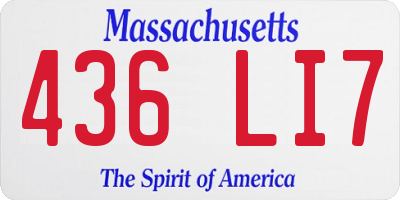 MA license plate 436LI7