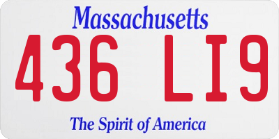 MA license plate 436LI9