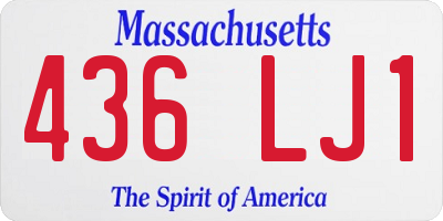 MA license plate 436LJ1