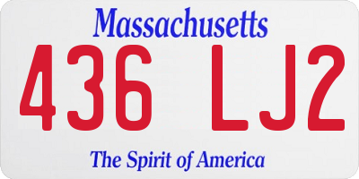MA license plate 436LJ2