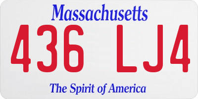 MA license plate 436LJ4