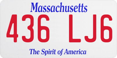 MA license plate 436LJ6
