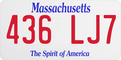 MA license plate 436LJ7
