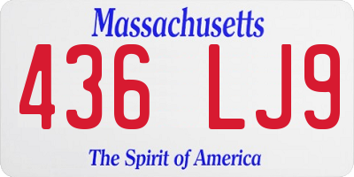 MA license plate 436LJ9