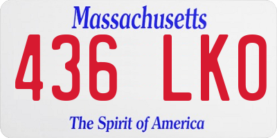MA license plate 436LK0