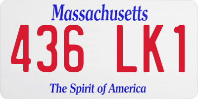 MA license plate 436LK1