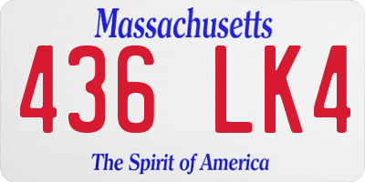 MA license plate 436LK4