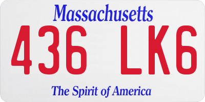 MA license plate 436LK6