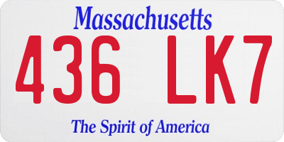 MA license plate 436LK7
