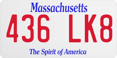 MA license plate 436LK8