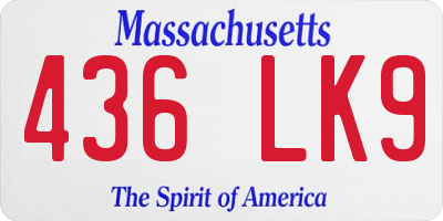 MA license plate 436LK9