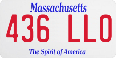 MA license plate 436LL0