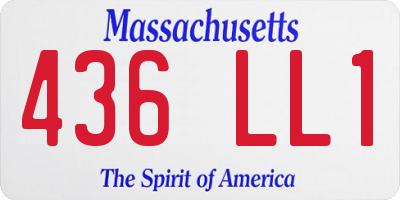 MA license plate 436LL1