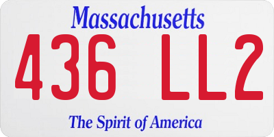 MA license plate 436LL2