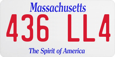 MA license plate 436LL4