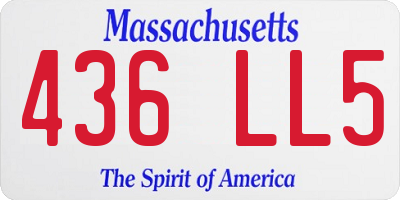 MA license plate 436LL5