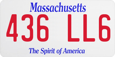 MA license plate 436LL6