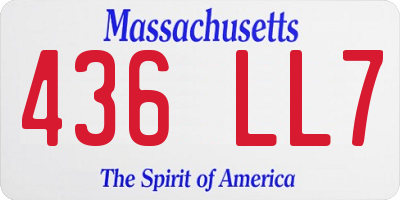 MA license plate 436LL7
