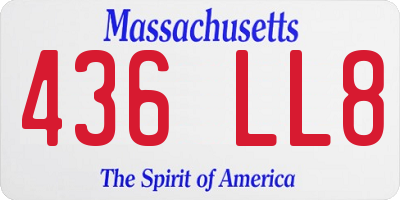 MA license plate 436LL8