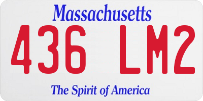 MA license plate 436LM2