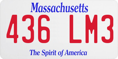 MA license plate 436LM3