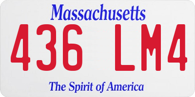 MA license plate 436LM4