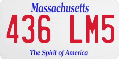 MA license plate 436LM5