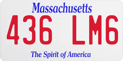 MA license plate 436LM6