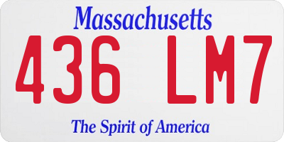 MA license plate 436LM7